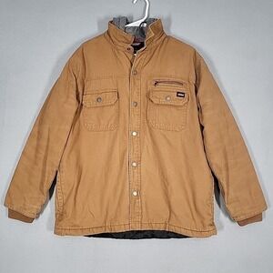Dickies Jacket Men's Large Brown Cotton Canvas Hooded Outdoor Workwear